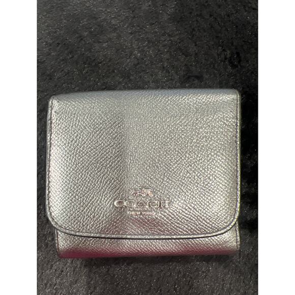 Coach Metallic Blue Crossbody & Glitter Tri-Fold Wallet – 2 Purses Set. Sale!! - Picture 7 of 10